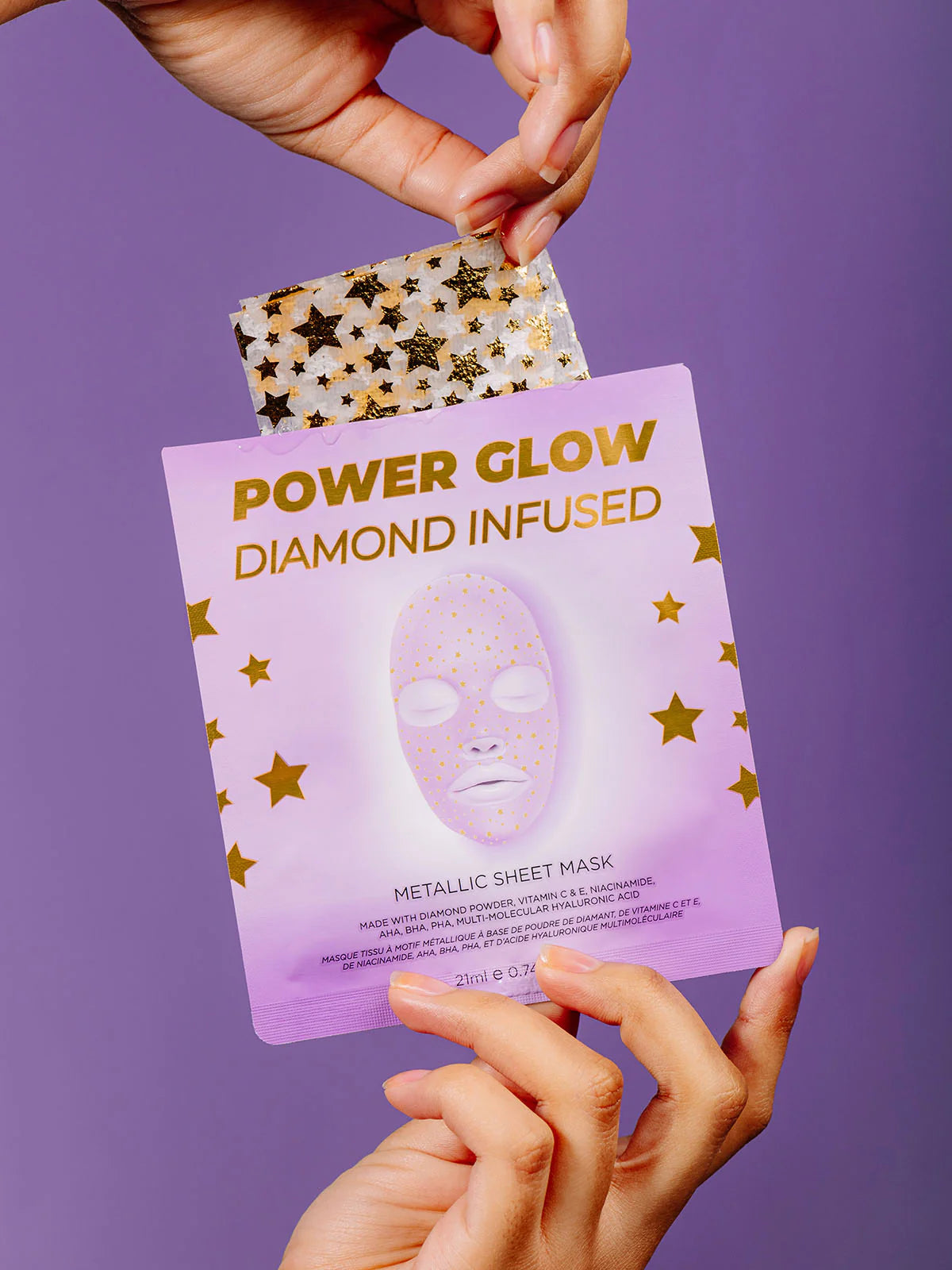 Power Glow Diamond Infused Metallic Face Sheet Mask