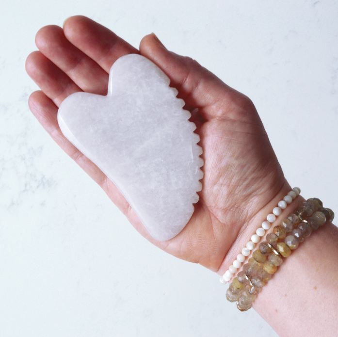 Moonstone Notched Gua Sha Tool